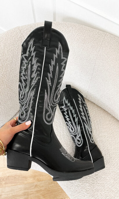 Hailey western boots zwart